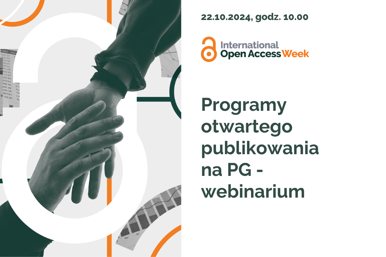 Plakat Programy otwartego publikowania na PG - webinarium