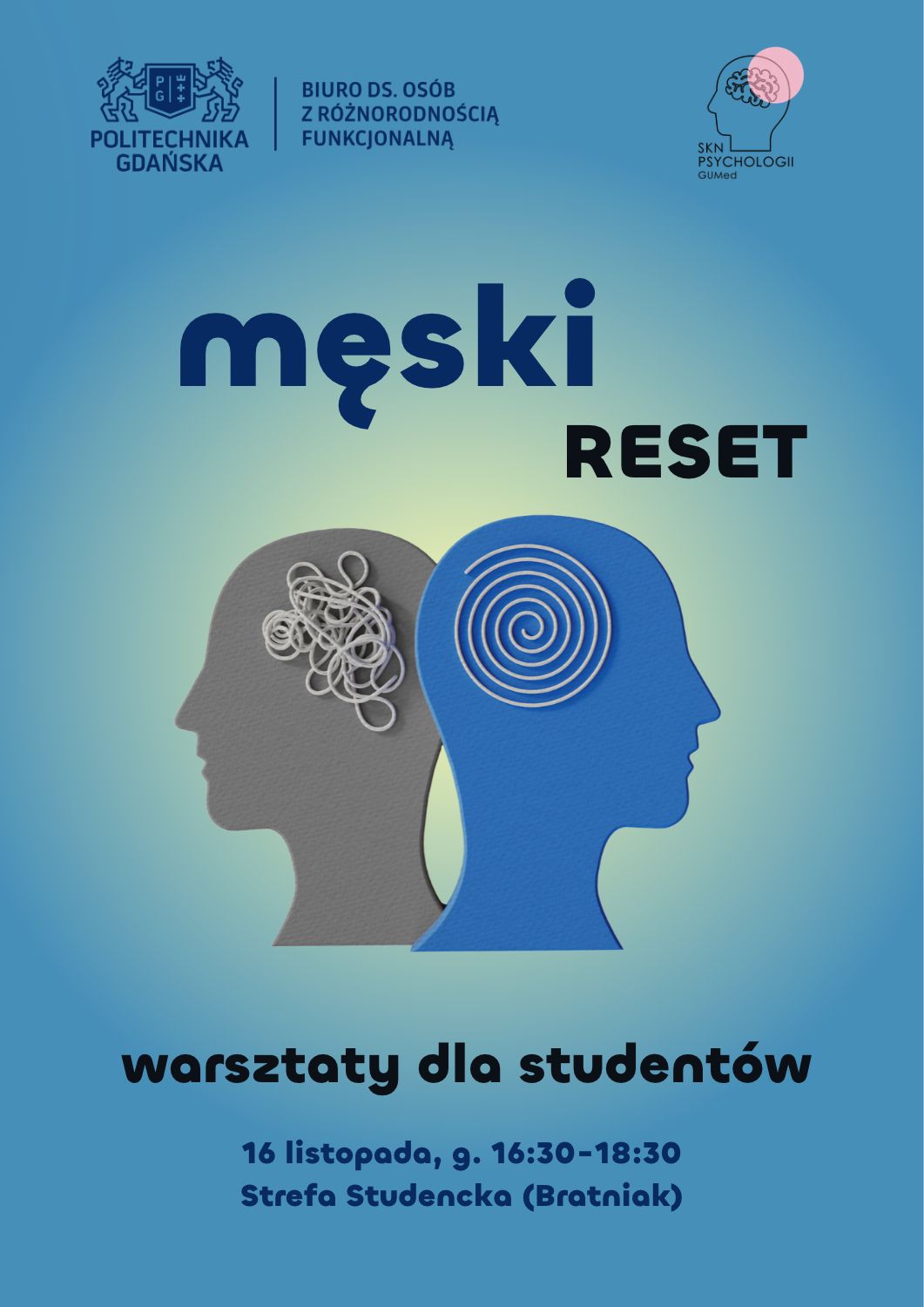 Męski RESET - warsztaty dla studentów | Politechnika Gdańska