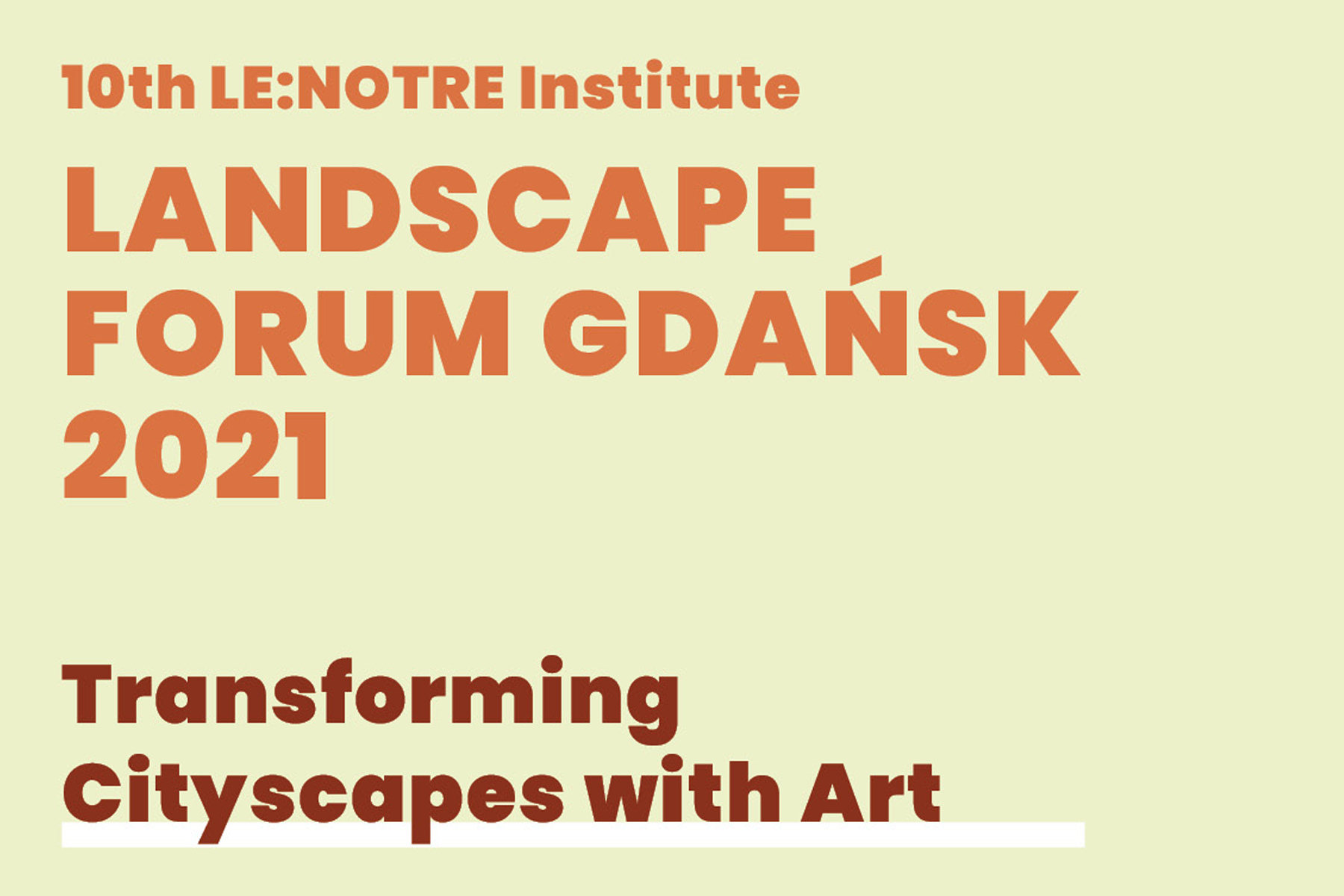 Poster promoting the Landscape Forum Gdańsk event