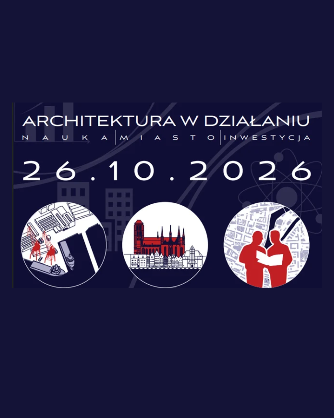 plakat reklamujący Architektura w Działaniu 