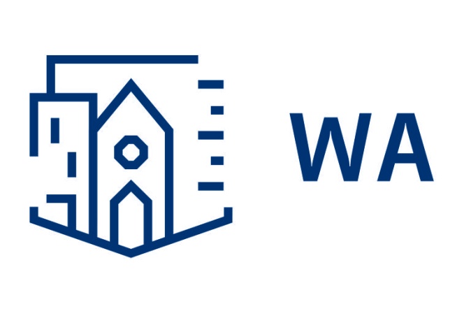 Faculty of Architecture's logo with an acronym WA
