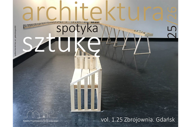 Architektura spotyka sztukę - plakat promujący wystawę organizowaną przez WAPG we współpracy z ASP w Gdańsku