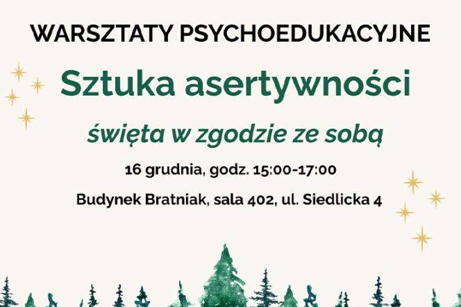 Plakat promujący warsztaty psychoedukacyjne organizowane przez BORF