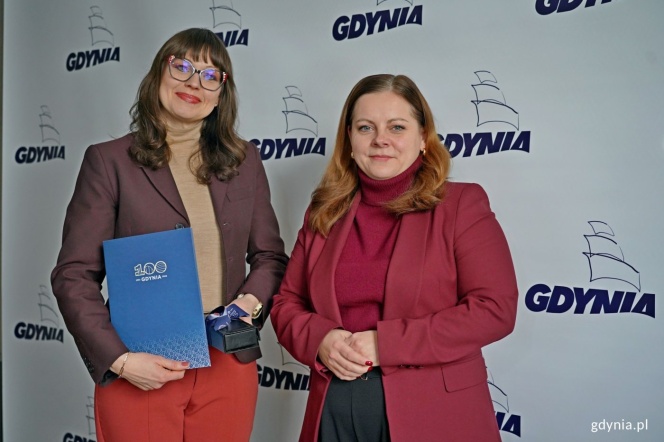 Nowo powołana architekt miasta Gdyni dr inż. arch. Paulina Szewczyk i prezydent Gdyni Aleksandra Kosiorek. Fot. Magdalena Czernek/Gdynia.pl