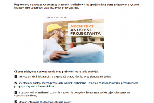 plakat promujący oferę pracy