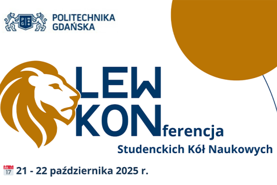 Plakat informujący i promujący wydarzenie Konferencja Kół Naukowych LEWKON