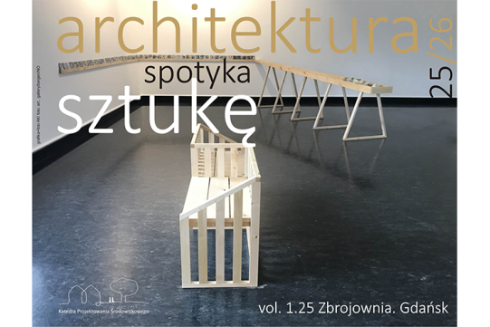 Architektura spotyka sztukę - plakat promujący wystawę organizowaną przez WAPG we współpracy z ASP w Gdańsku