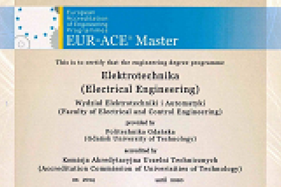 Certyfikat EUR-ACE Master
