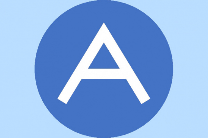 letter A in a blue circle