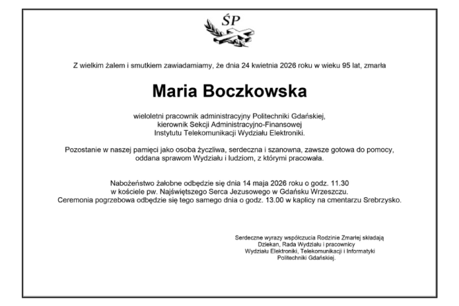 Informacja o pogrzebie 