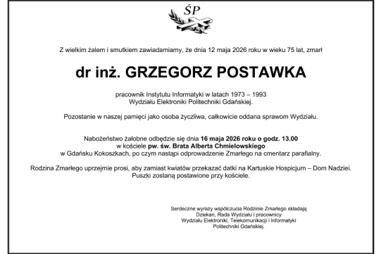 Informacje o pogrzebie 