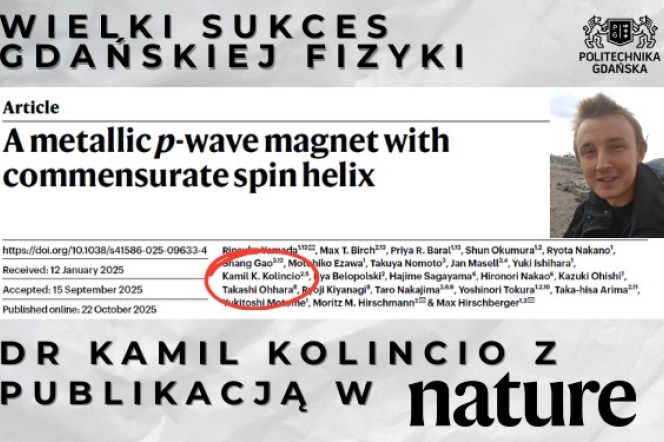 Dr inż. Kamil Kolincio,  publikacja w jednym z najważniejszych czasopism naukowych na świecie - Nature