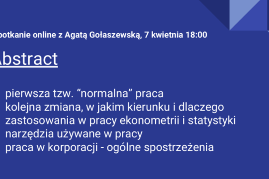Spotkanie online z Agatą Gołaszewską