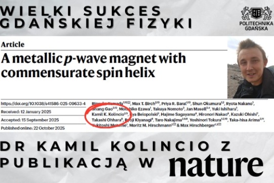 Dr inż. Kamil Kolincio,  publikacja w jednym z najważniejszych czasopism naukowych na świecie - Nature