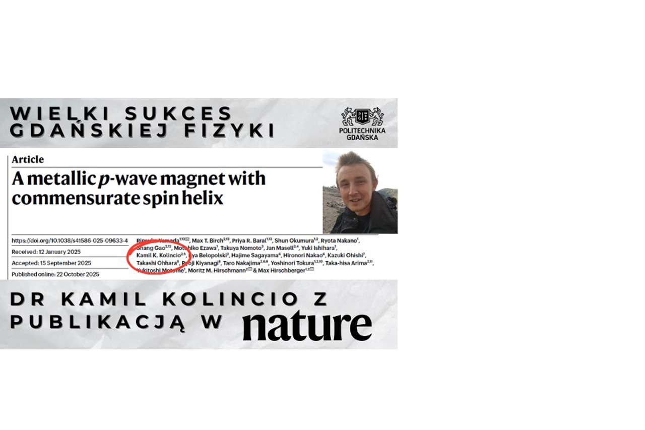 Dr inż. Kamil Kolincio, publikacja w jednym z najważniejszych czasopism naukowych na świecie - Nature
