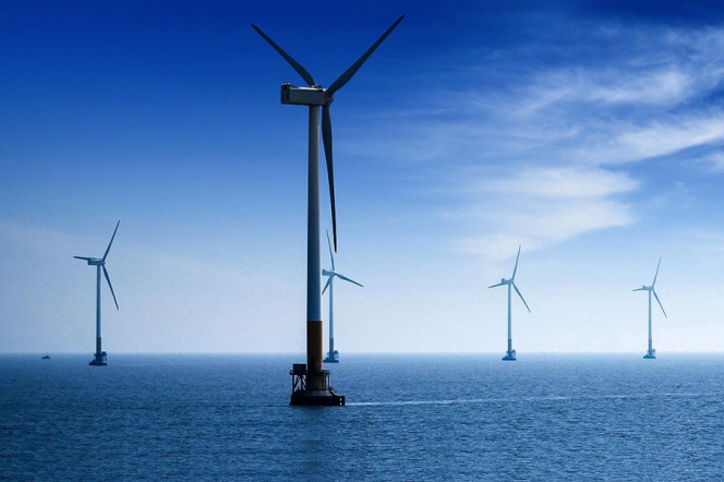 in the photo offshore wind farm