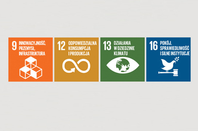 Grafika przedstawia logotypy 4 celów zrównoważonego rozwoju