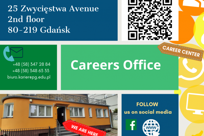Poster with the address of Careers Office