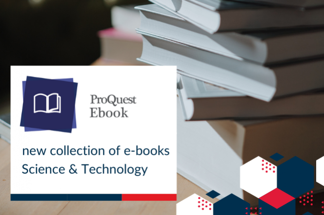 logo ProQuest Ebook Central na tle książek
