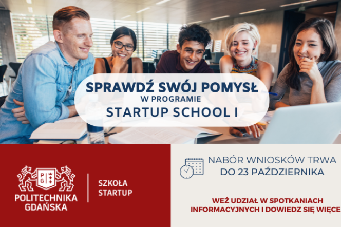Plakat promujący szkołę startup