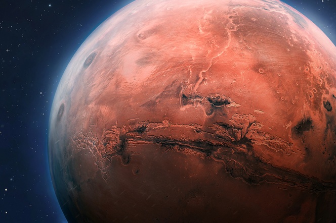 Grafika przedstawiająca planetę Mars