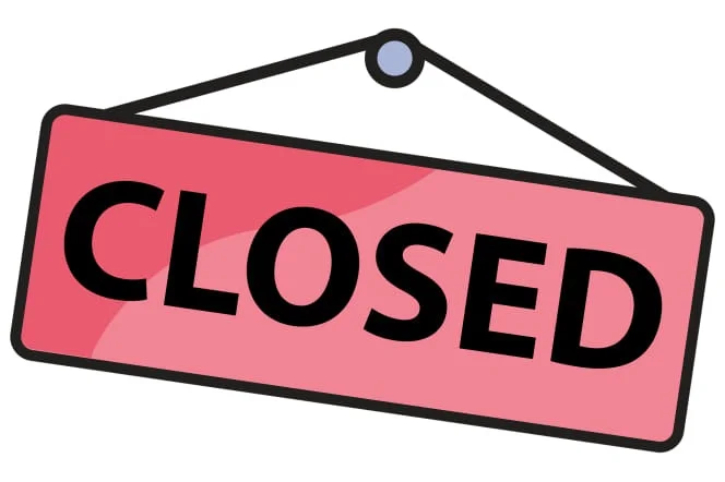 sign with text "CLOSED"