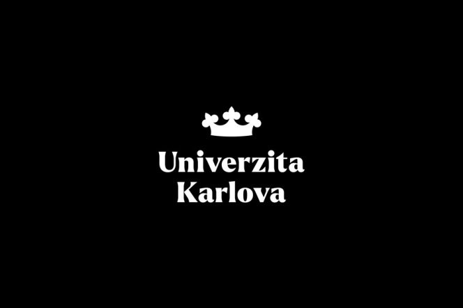 logo Uniwersytetu Karola w czerni i bieli
