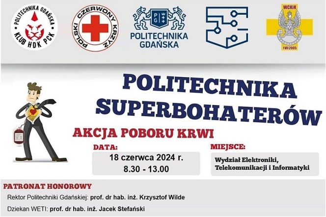 plakat promujący Politechnikę Superbohaterów