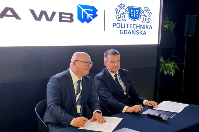 Na zdj. od lewej: prof. Krzysztof Wilde, rektor PG i Adam Bartosiewicz, wiceprezes Grupy WB. Fot. Grupa WB