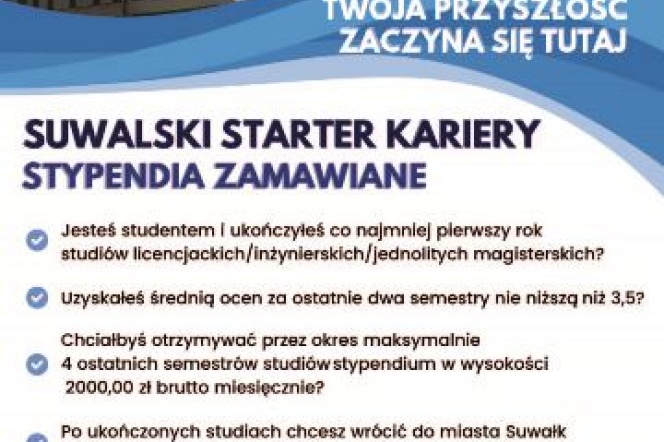 Na zdjęciu znajduje się informacja o stypendiach