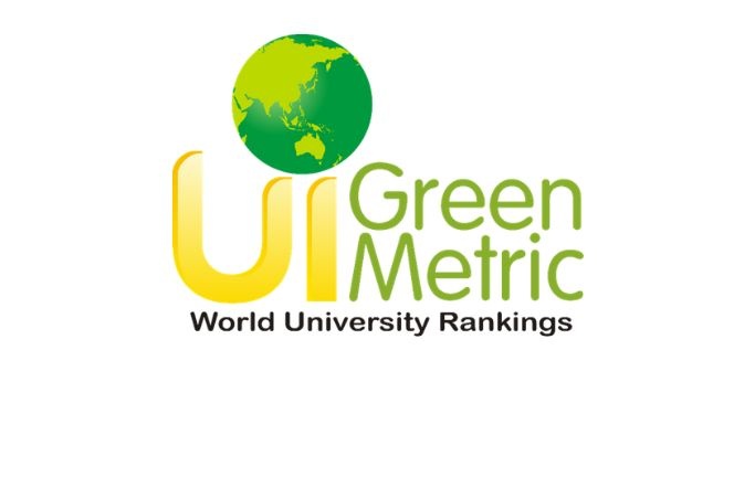 Napis UI GreenMetric WOrld Univeristy Rankings i kula ziemska