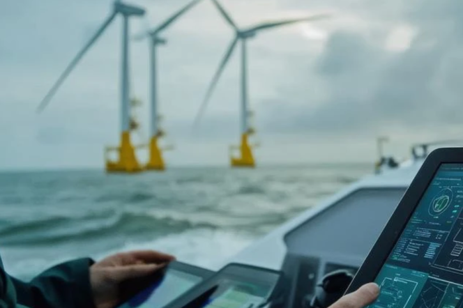 Na zdjęciu wiatraki