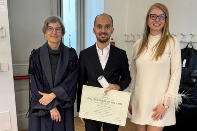 Prof. Maria Gabriella Mulas, Aleksander Nariswari oraz dr Anna Banaś. Fot. arch. pryw.