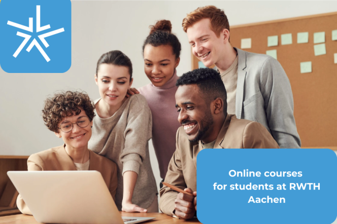 People smiling and working online