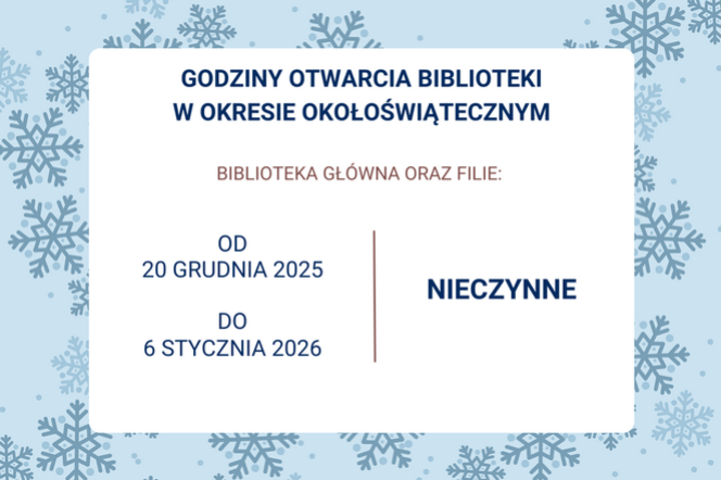 Biblioteka PG w okresie świąteczno-noworocznym