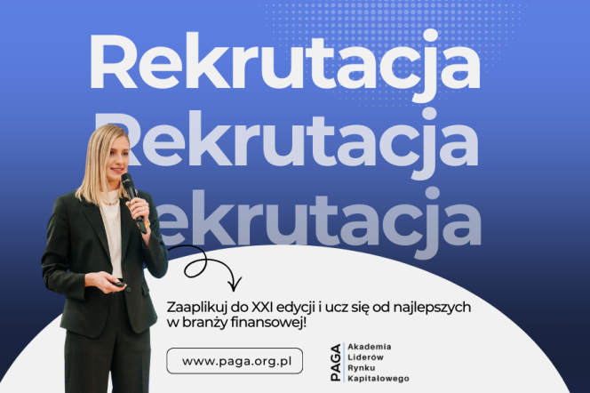 Na zdjęciu kobieta ubrana w czarny garnitur i napis Rekrutacja