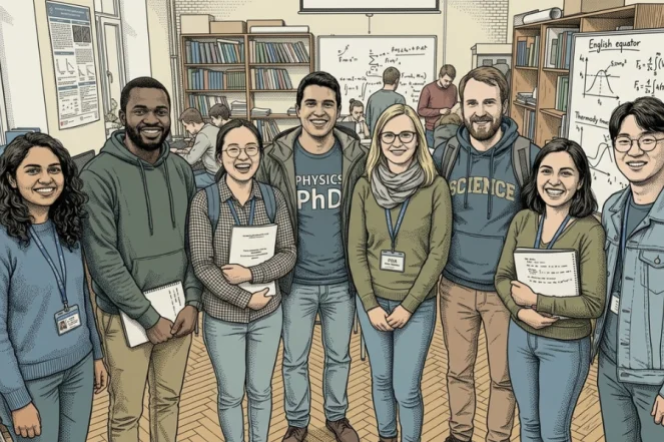 uśmiechnięci studenci - komiksowy styl grafiki