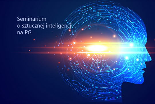 Granatowa grafika z cyfrową twarzą 