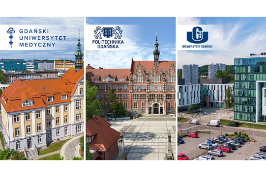 Na zdjęciu 3 uczelnie: od lewej GUMed, PG i UG 