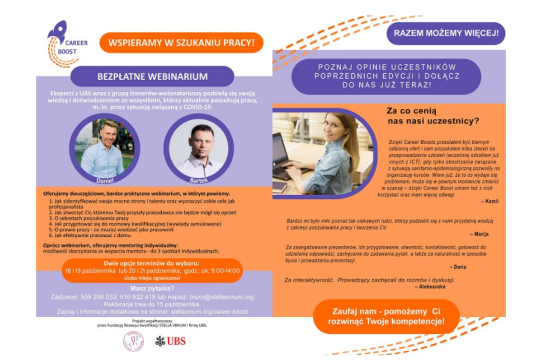 Na zdjęciu znajduje się informacja o projekcie oraz dwa zdjęcia prelegentów.