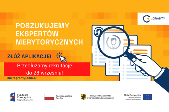 Żółta grafika z nazwą programu 