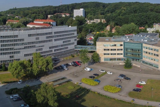 Widok budynku WETI z lotu ptaka 