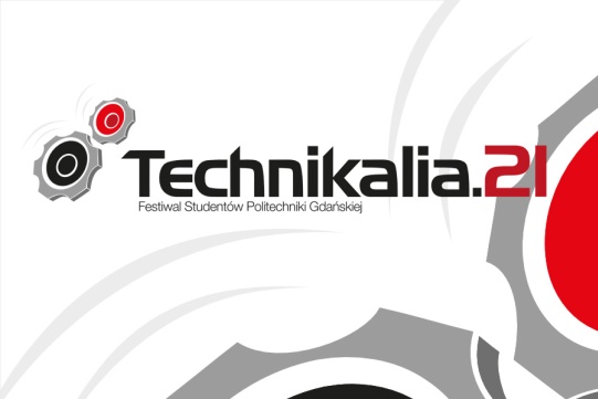 biało-szaro-czerwono-czarna grafika Technikalia.21