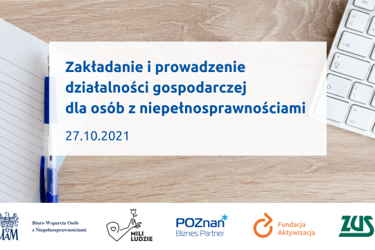Szkolenie z zakładania działalności gospodarczej dla osób z niepełnosprawnościami