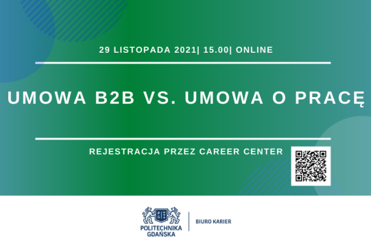 Na zdjęciu na zielonym tle znajduje się informacja o webinarze.