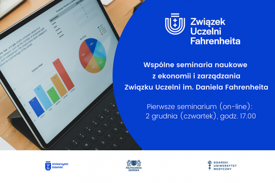kolorowa grafika z wykresami i napisem seminaria naukowe 