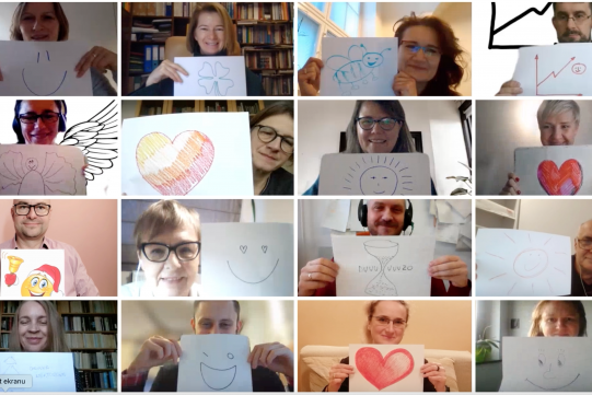 Zdjęcia osób uczestniczących w spotkaniu online 