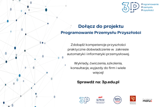 Na zdjęciu na białym tle znajduje się informacja o projekcie.