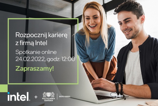 Na zdjęciu po prawej stronie widoczna jest kobieta z mężczyzną, po lewej stronie jest informacja o spotkaniu