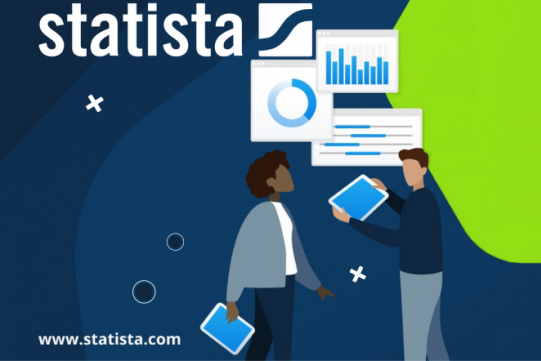 logo bazy danych Statista i grafika wykresów kołowych i słupkowych